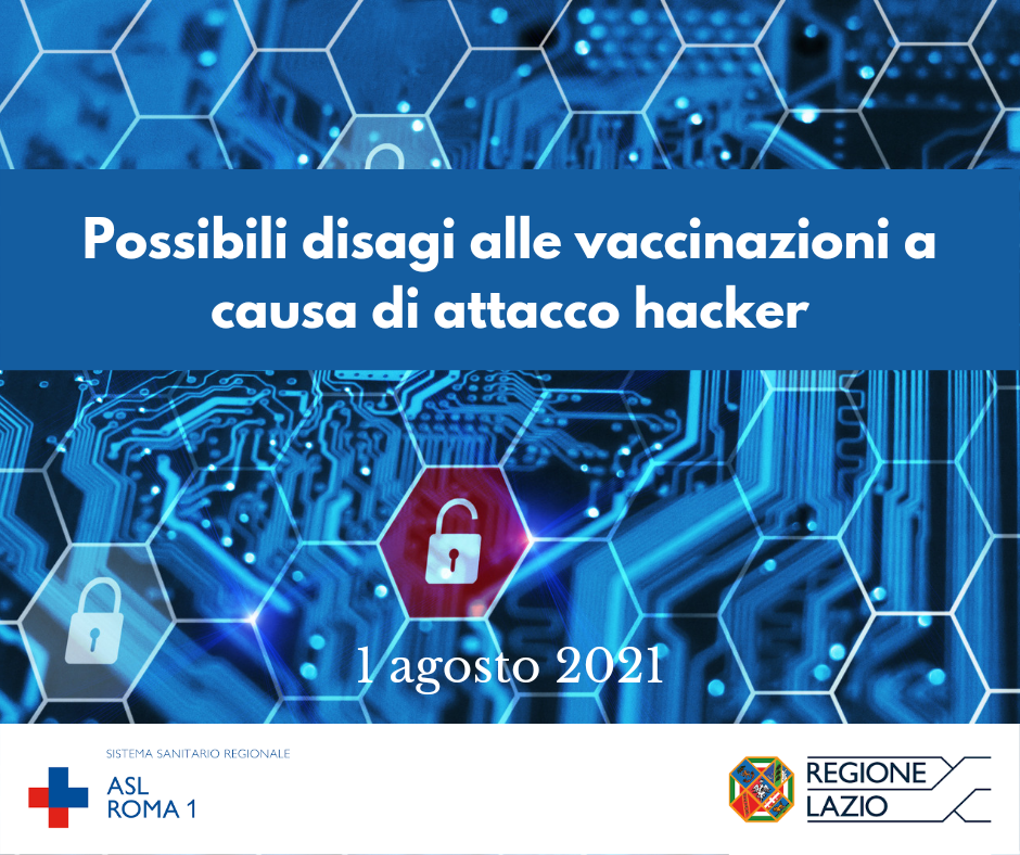 Possibili disagi alle vaccinazioni a causa di attacco hacker