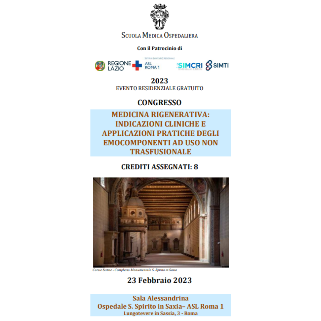 copertina programma del convegno di medicina rigenerativa