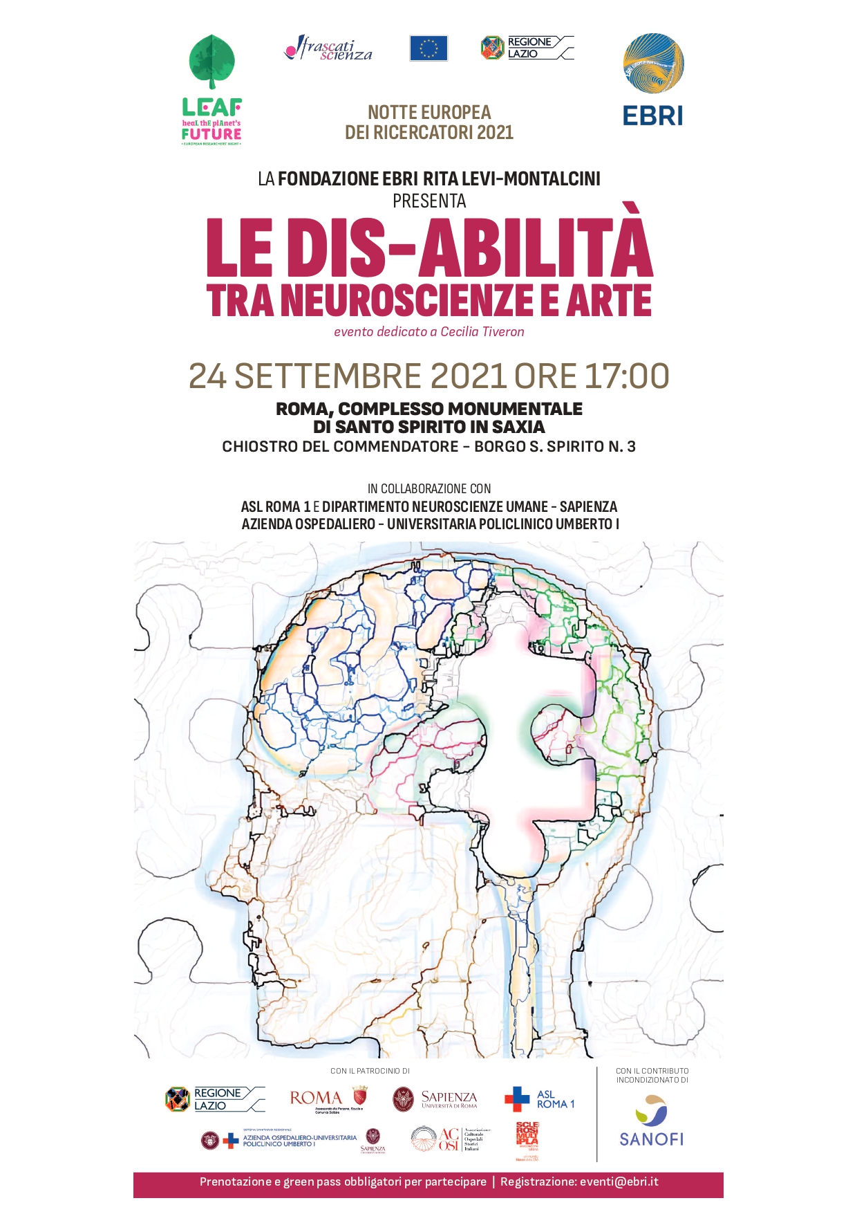 Notte Europea dei Ricercatori 2021 “Le dis-abilità tra neuroscienze e arte” - Complesso Monumentale Santo Spirito in Sassia