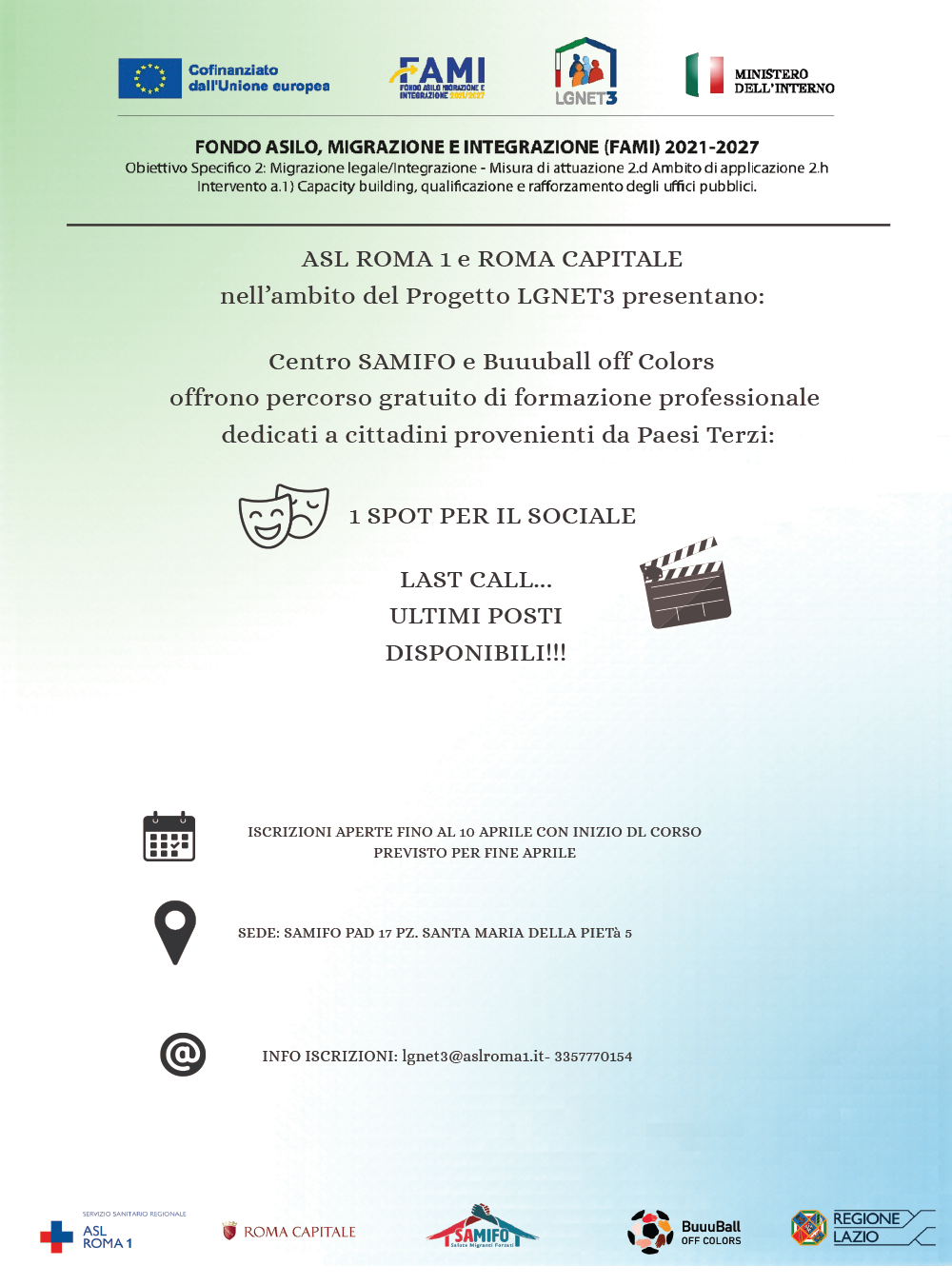 Progetto LGNET3: attivo un percorso gratuito di formazione professionale artistica dedicato a cittadini provenienti da Paesi Terzi