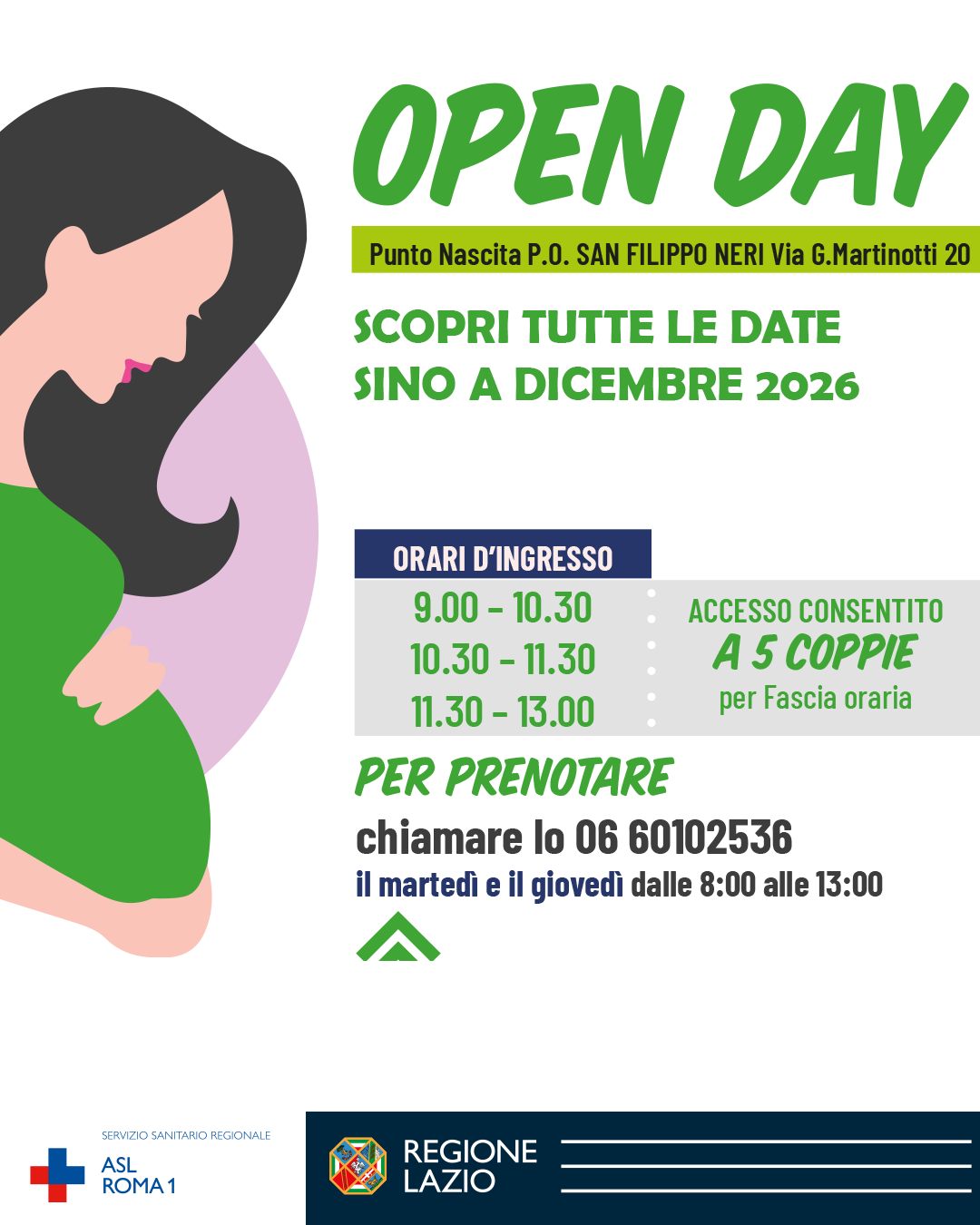 Open Day Punto Nascita al San Filippo Neri, le date per tutto il 2026: come aderire