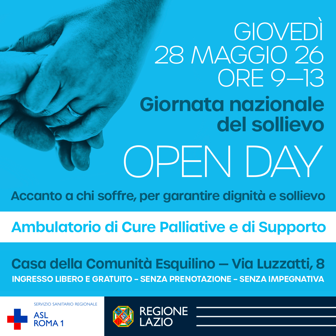 28 maggio Giornata nazionale del Sollievo: open day Ambulatorio di Cure Palliative a via Luzzatti 8