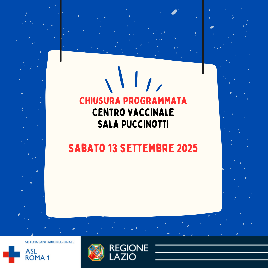13 settembre chiusura programmata Centro Vaccinale Sala Puccinotti