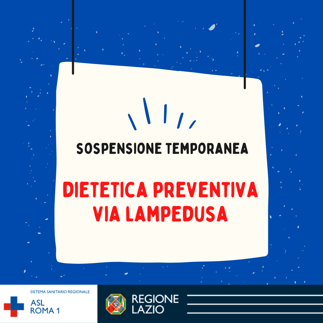 Dietetica Preventiva via Lampedusa: sospensione temporanea del servizio per trasloco