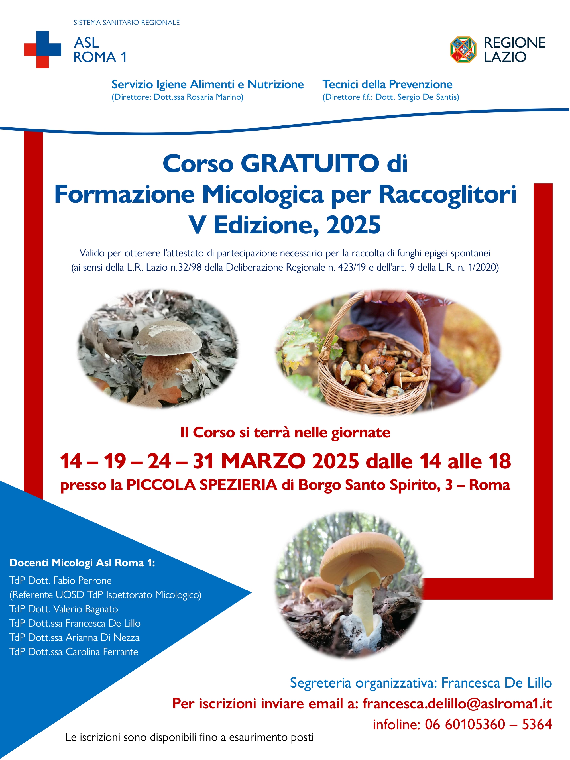 Corso di formazione Micologica per la raccolta di funghi spontanei - V Edizione