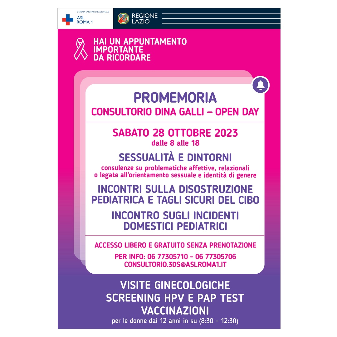 Ottobre Rosa, 28 ottobre Open Day al Consultorio Via Dina Galli