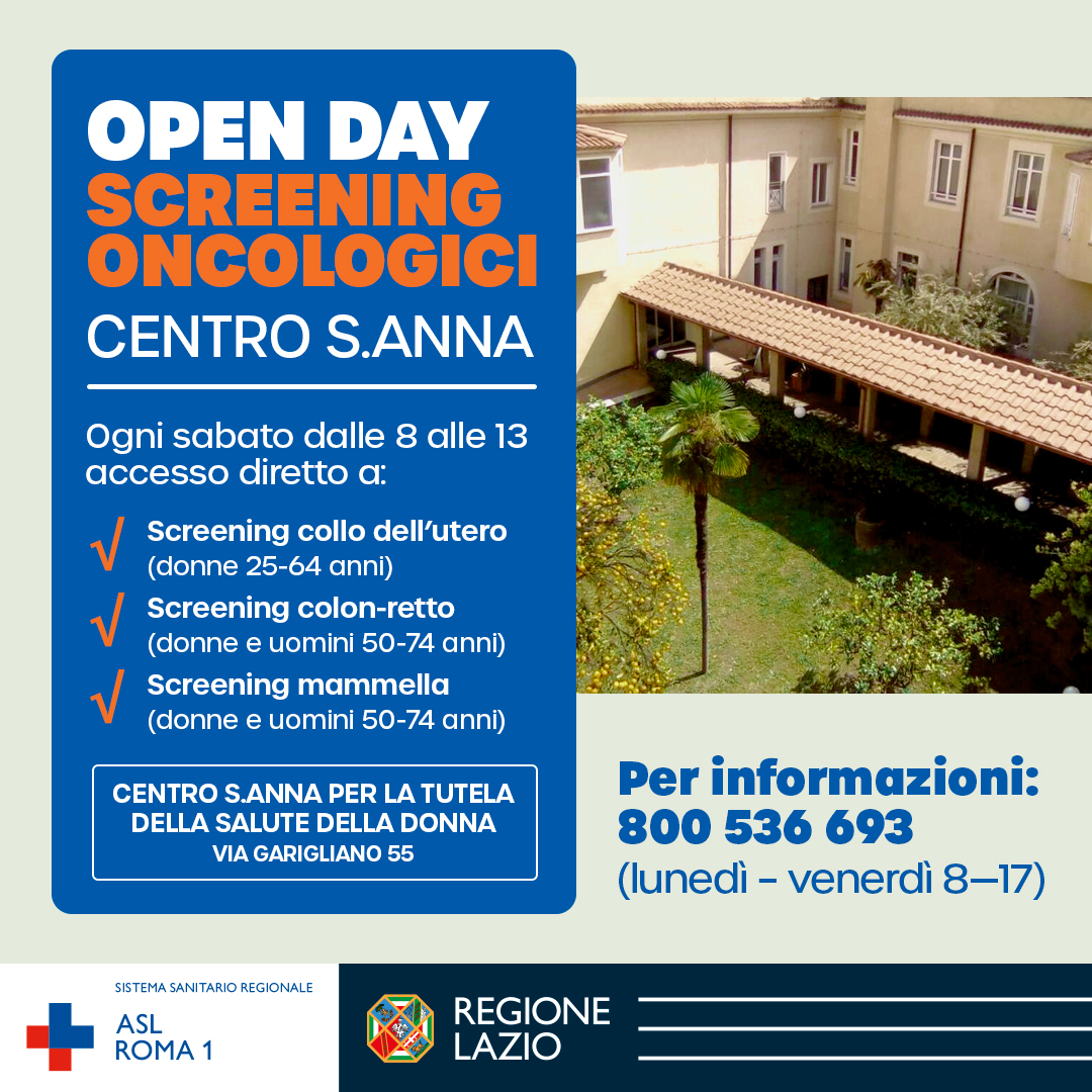 Ogni sabato, Open Day Screening Oncologici al Centro Sant’Anna