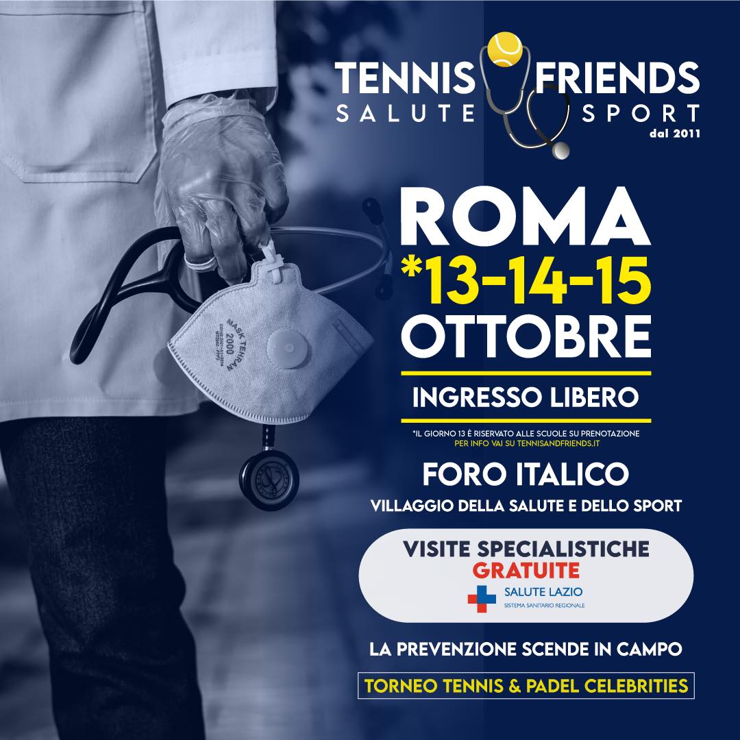 13-15 ottobre Evento "Tennis & Friends" al Foro Italico