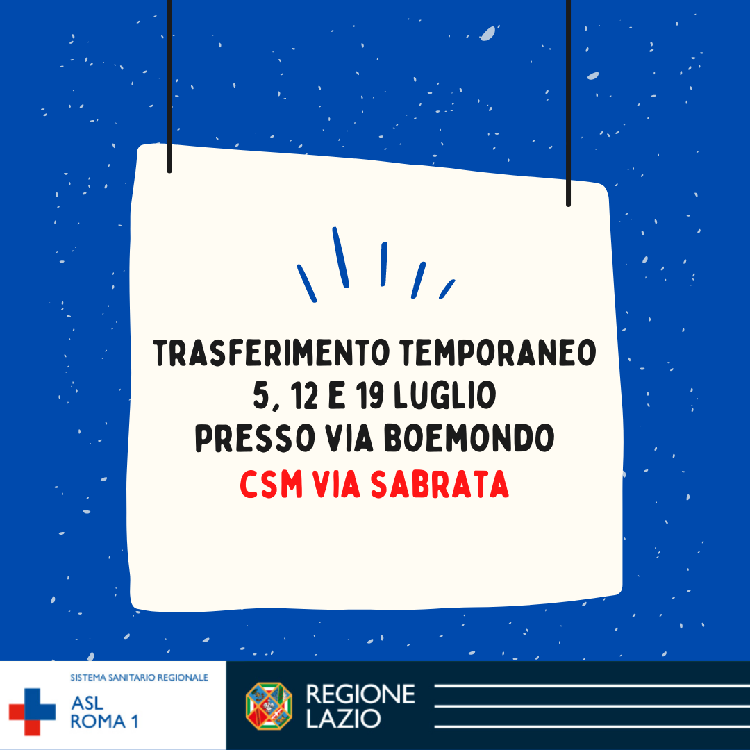 Trasferimento temporaneo CSM Sabrata a via Boemondo (5 - 12 - 19 luglio)