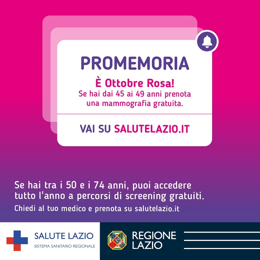 Ottobre Rosa, mese della prevenzione del tumore al seno