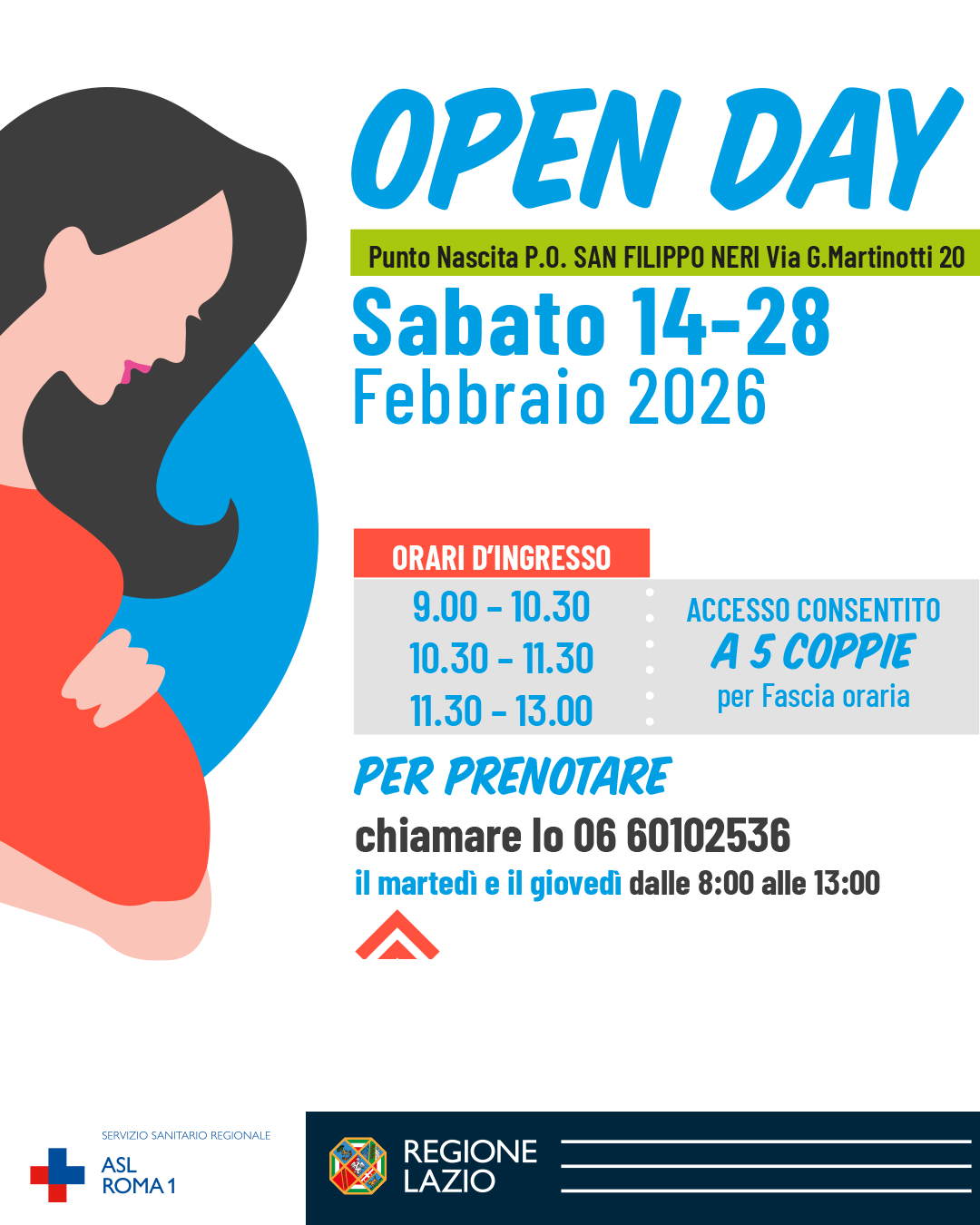 Il 14 e il 28 febbraio Open Day Punto Nascita al San Filippo Neri: tutte le info per aderire