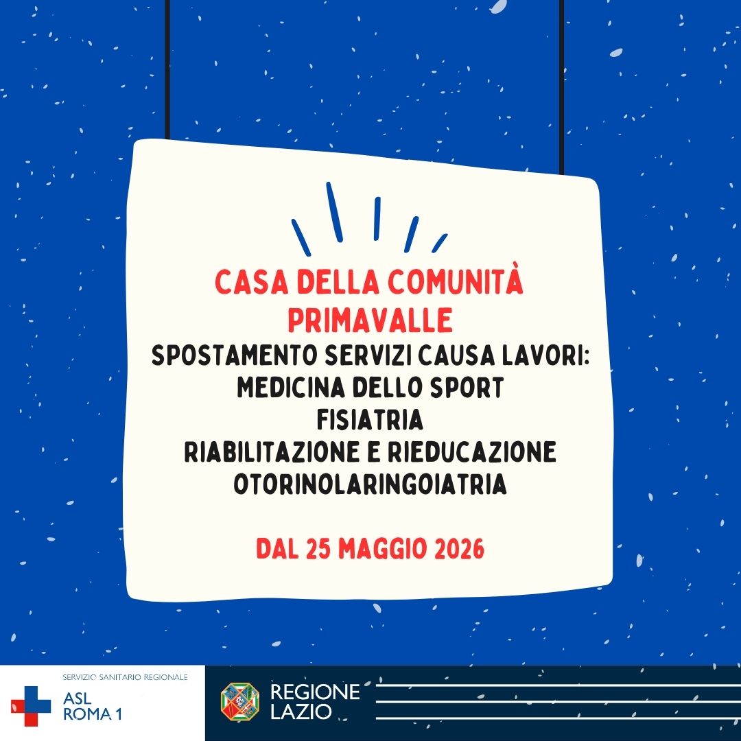Spostamento temporaneo servizi sanitari della Casa della Comunità San Zaccaria Papa a Santa Maria della Pietà
