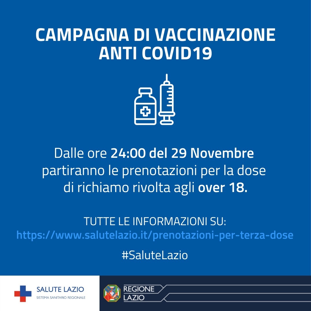 Vaccino anti Covid-19: dose di richiamo (booster) per le fasce d’età 18 - 39 anni