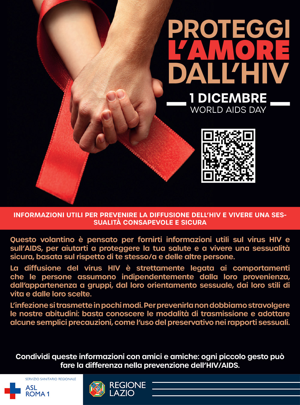 1 dicembre Open Day prevenzione HIV alla Casa della Salute Prati-Trionfale