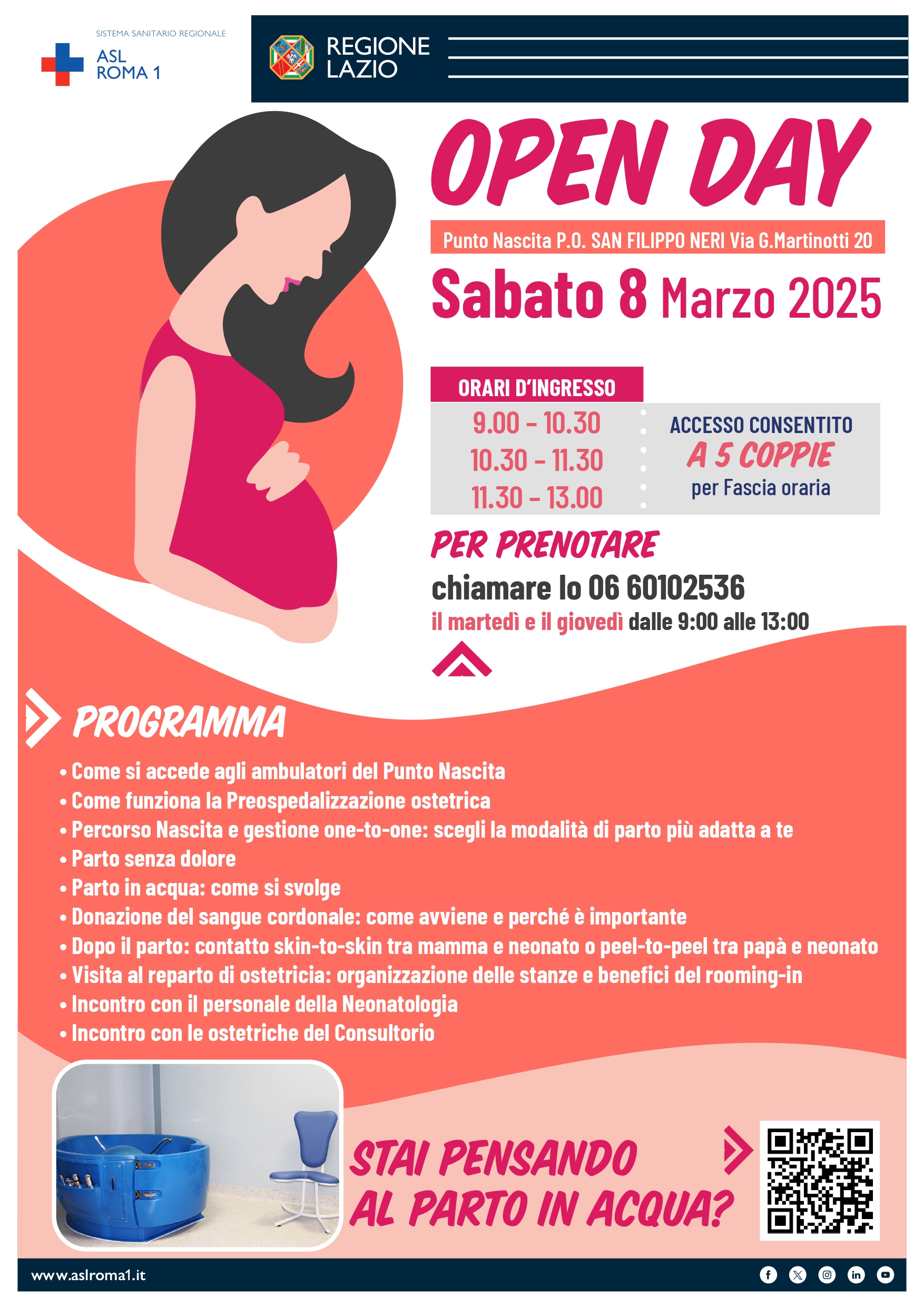 8 marzo Open Day Punto Nascita al P.O. San Filippo Neri