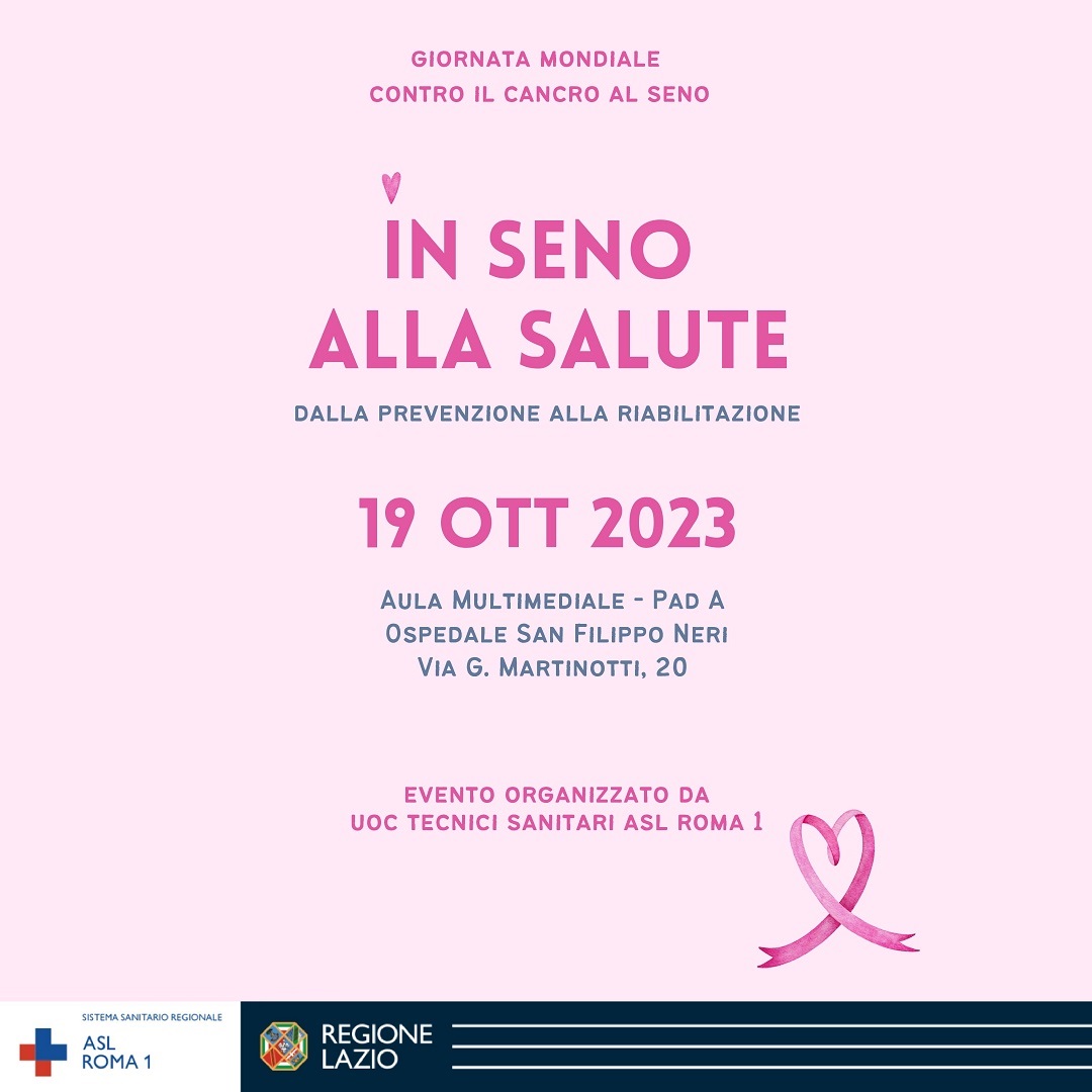 19 ottobre Giornata di studio multidiscipinare “In seno alla salute” al San Filippo Neri