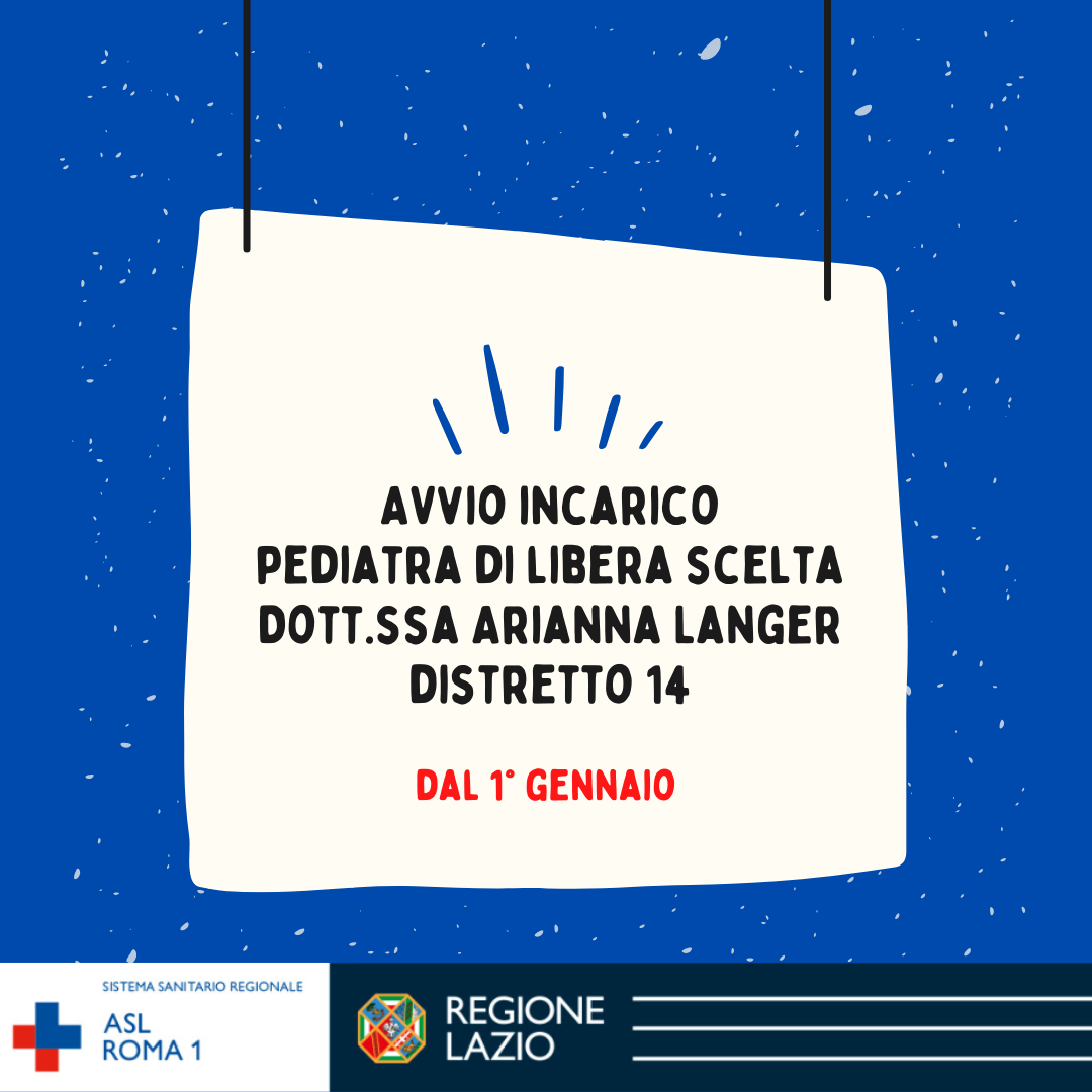Pediatri di Libera Scelta Distretto 14: avvio incarico Dott.ssa Arianna Langer