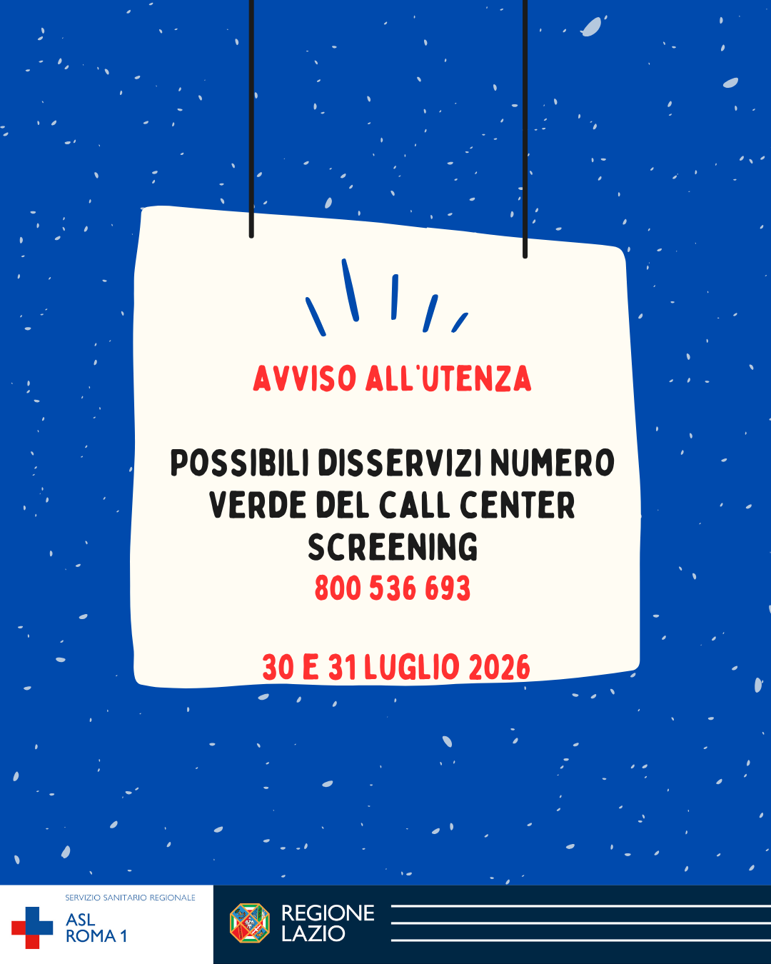 Possibili disservizi Numero Verde del call center Screening 30 e 31 luglio 2026