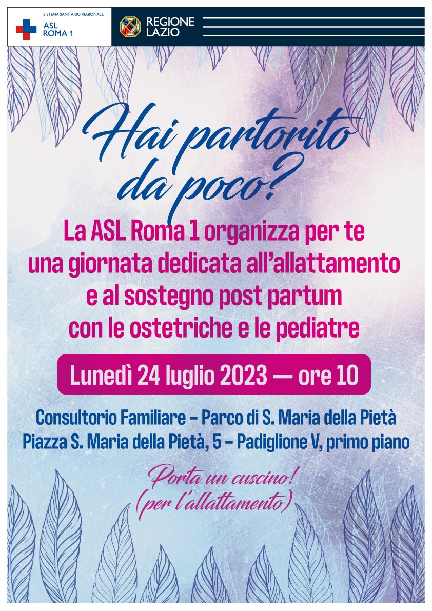 Il 24 luglio una giornata dedicata all'allattamento per le neo-mamme al Consultorio Monte Mario