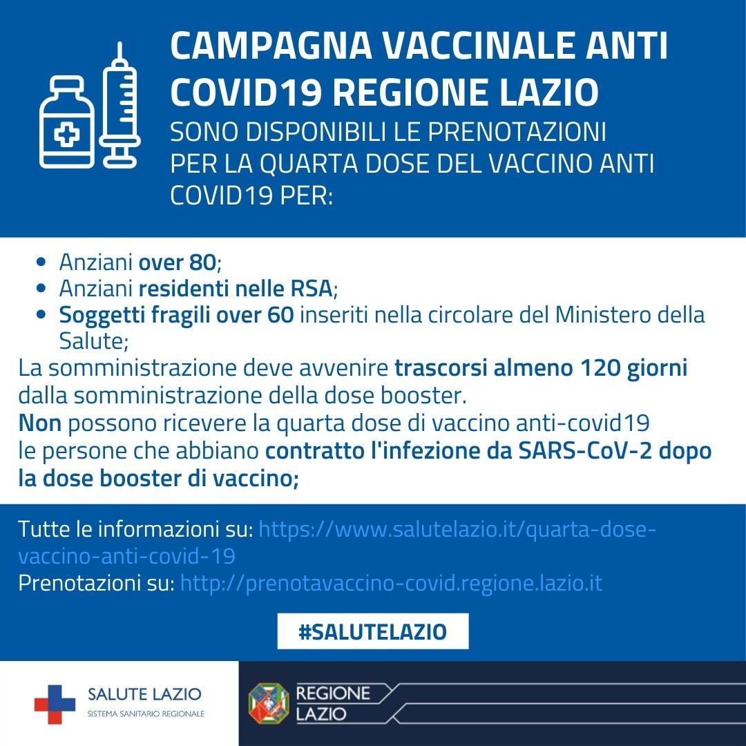 Seconda dose di richiamo (second booster) per over 80 e fragili over 60