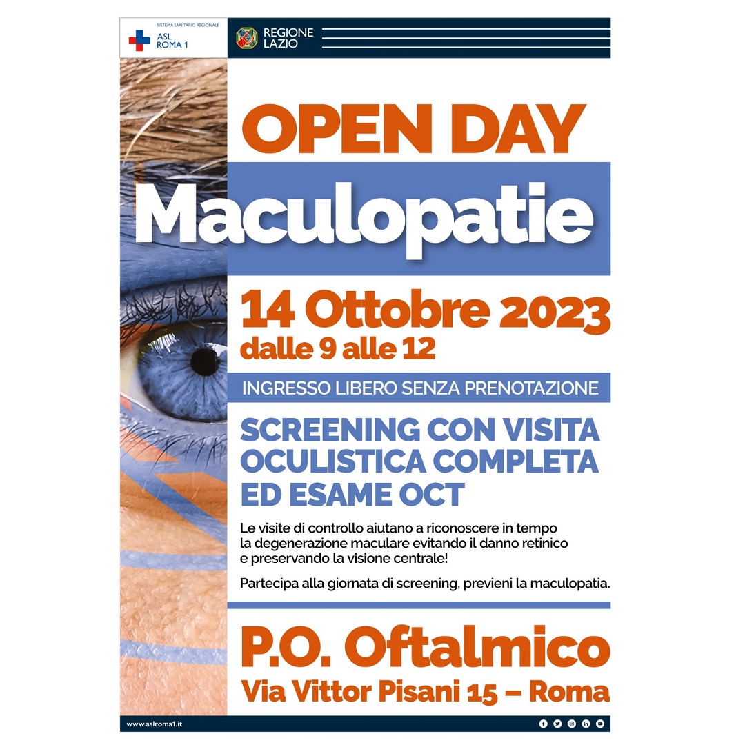 14 ottobre Open Day Maculopatie all'Ospedale Oftalmico