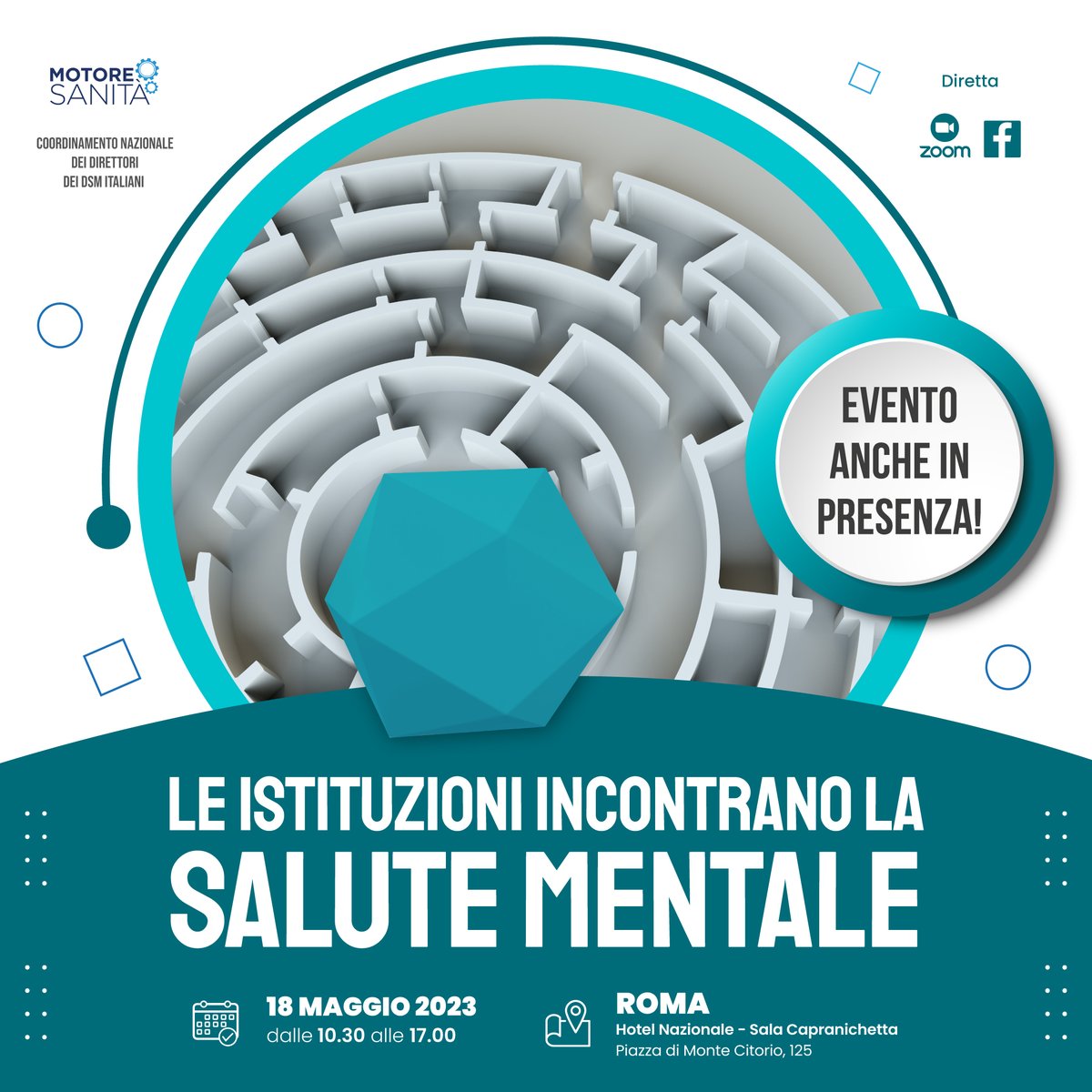 18 maggio Evento “Le Istituzioni incontrano la Salute Mentale”
