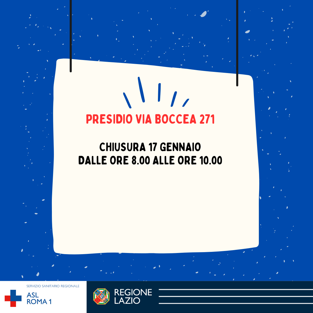 Presidio via Boccea 271: chiusura al pubblico il 17 gennaio