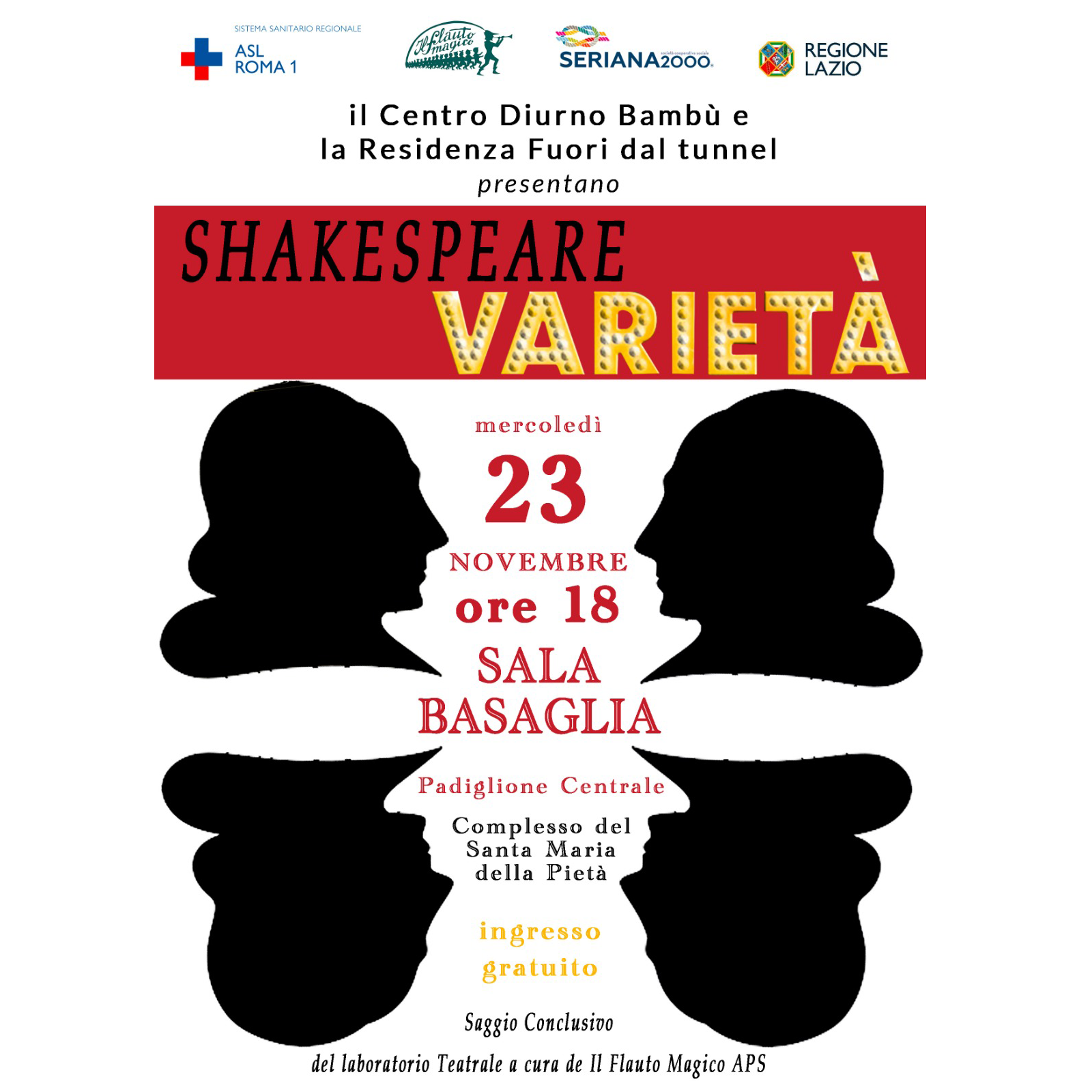 23 novembre Spettacolo “Shakespeare Varietà” al Santa Maria della Pietà