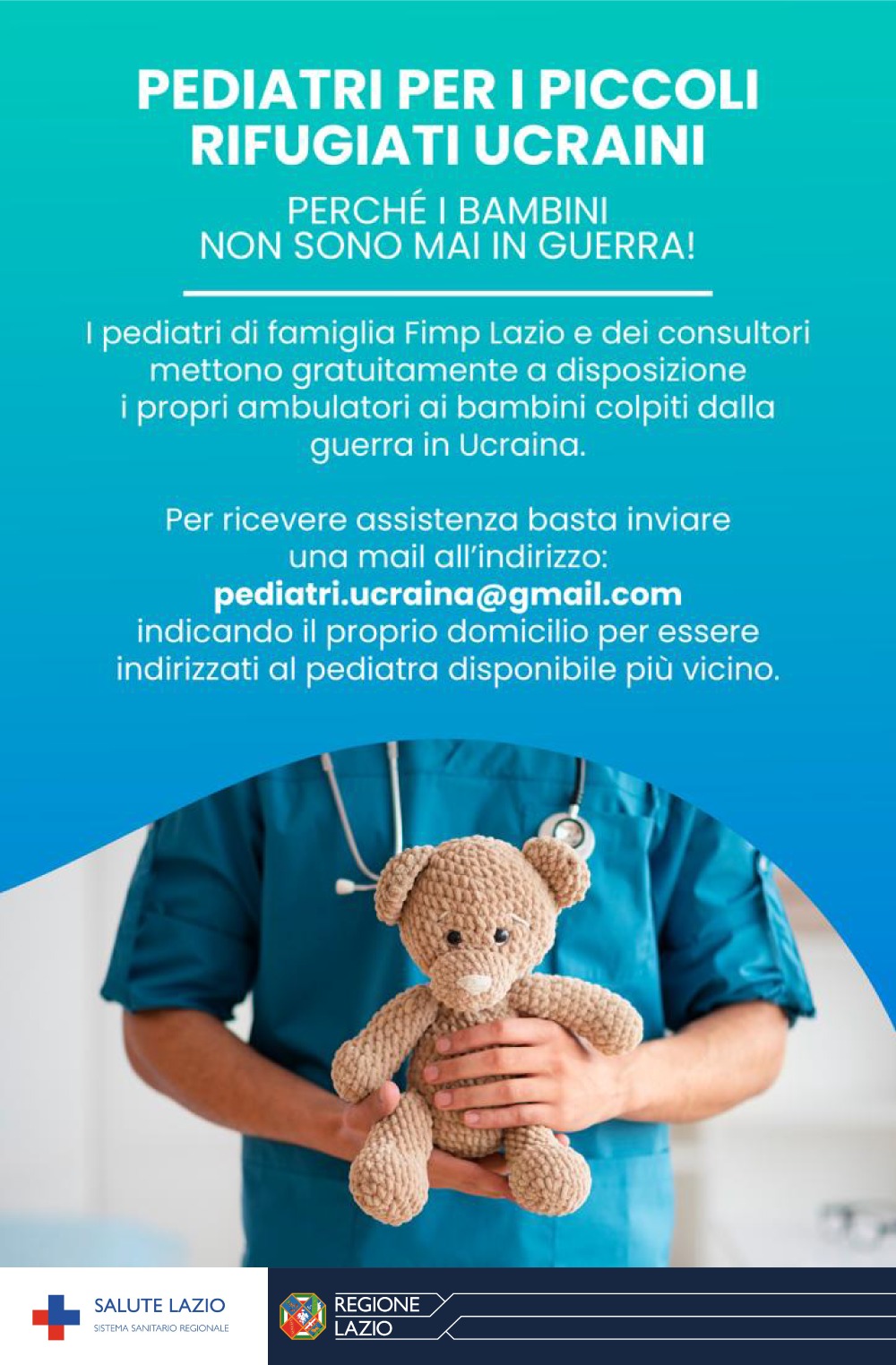 Pediatri e consultori disponibili gratuitamente per i bambini colpiti dalla guerra in Ucraina
