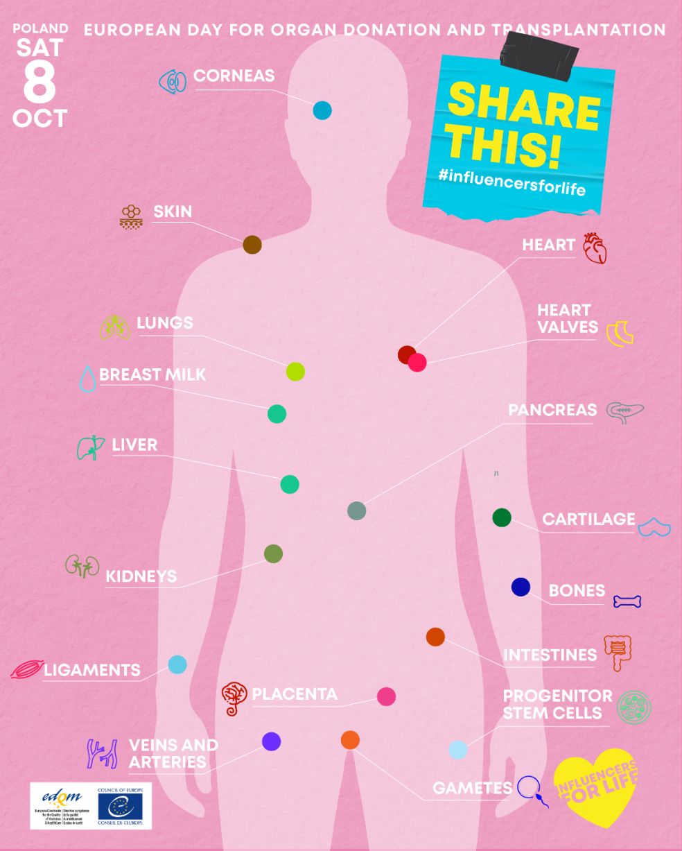 8 ottobre Giornata Europea della Donazione e del Trapianto di Organi