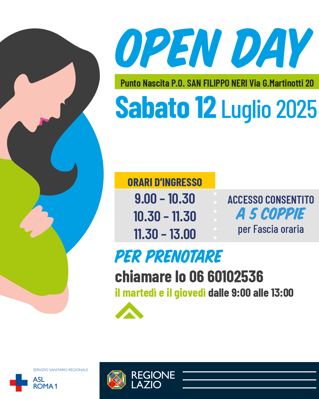 12 luglio Open Day Punto Nascita al P.O. San Filippo Neri