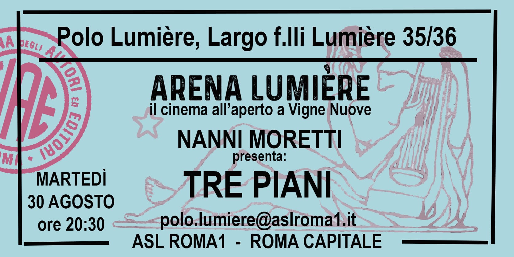 30 agosto Proiezione all’Arena Lumière del film “Tre piani”, presente il regista Nanni Moretti