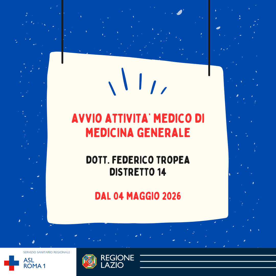 Avvio nuova attività di Medico di Medicina Generale - Dott. Federico Tropea
