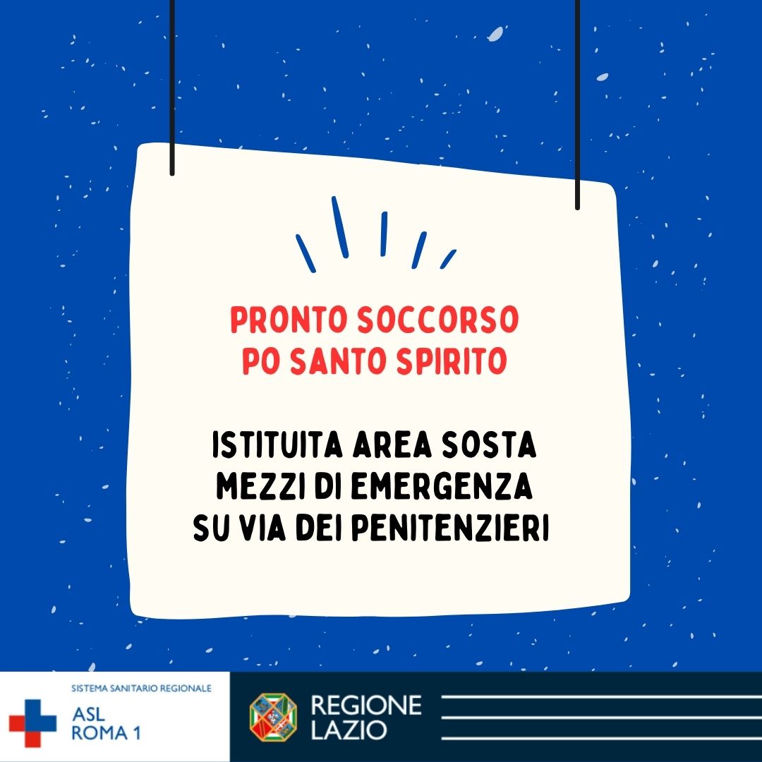 Pronto Soccorso P.O. Santo Spirito: istituiti 2 stalli di sosta per mezzi di soccorso e il divieto di sosta da Piazza della Rovere a Via dei Penitenzieri