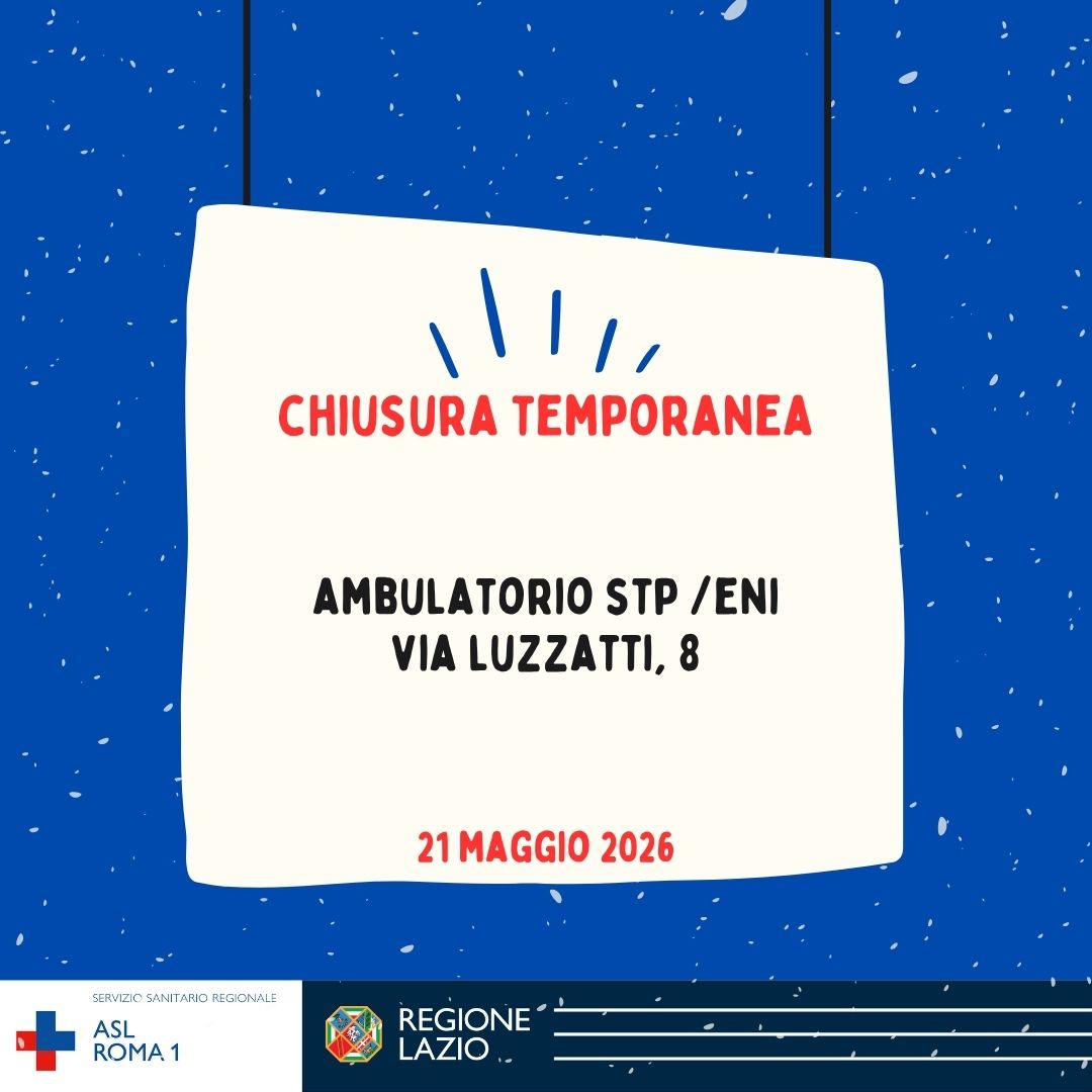 21 maggio: chiusura Ambulatorio STP/ENI Via Luzzatti