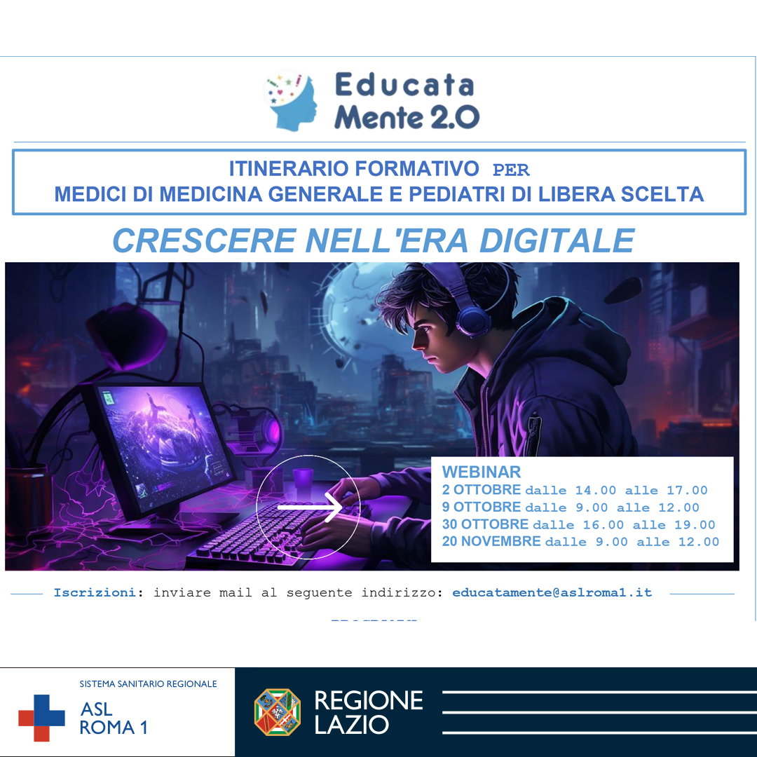 “Educatamente 2.0”: webinar per Medici di Medicina Generale e Pediatri sulle nuove tecnologie e l'impatto sugli ado...