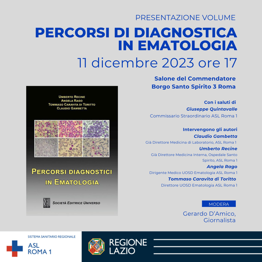 11 dicembre Presentazione del volume “Percorsi di Diagnostica in Ematologia”