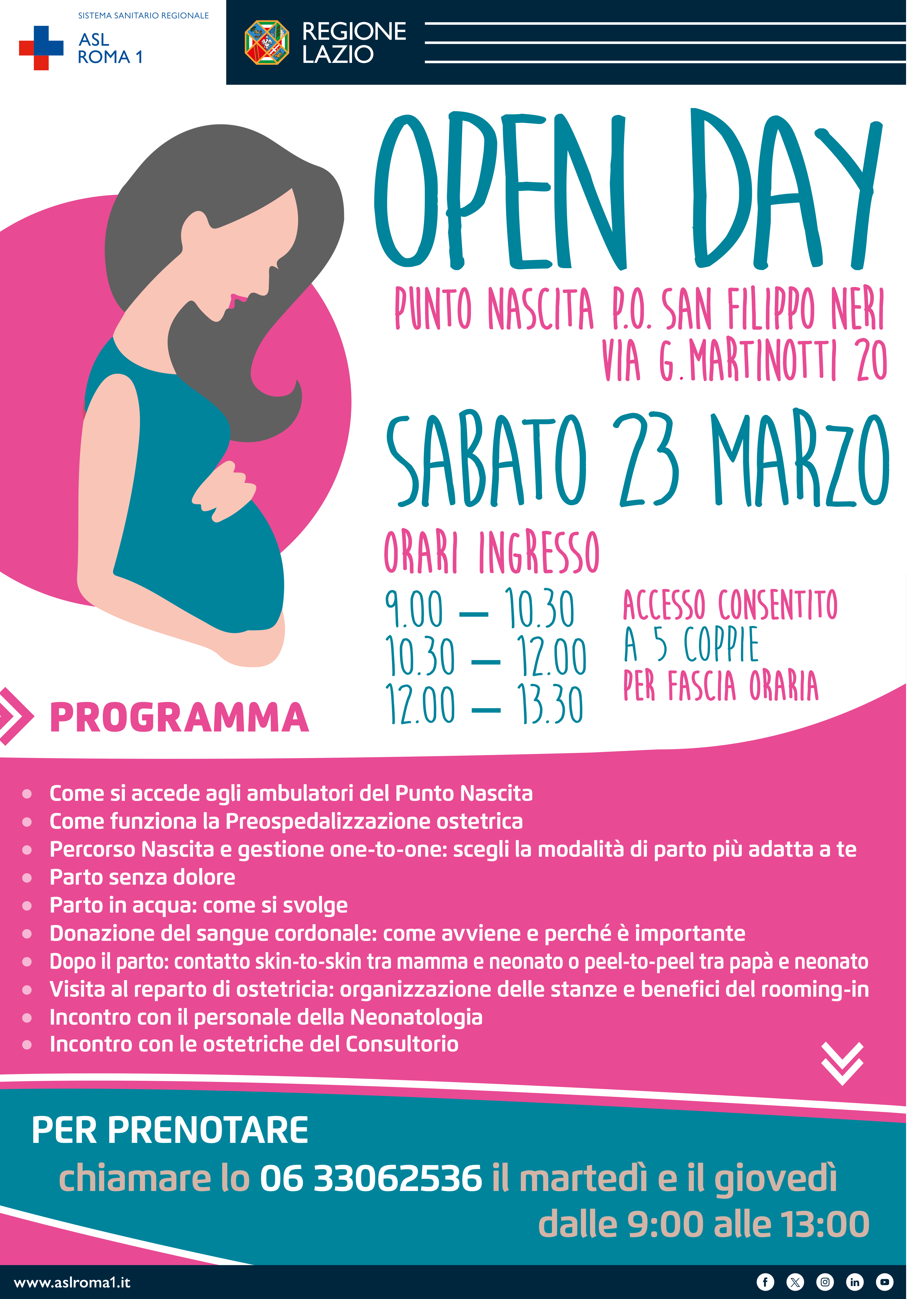 23 marzo Open Day Punto Nascita all’Ospedale San Filippo Neri