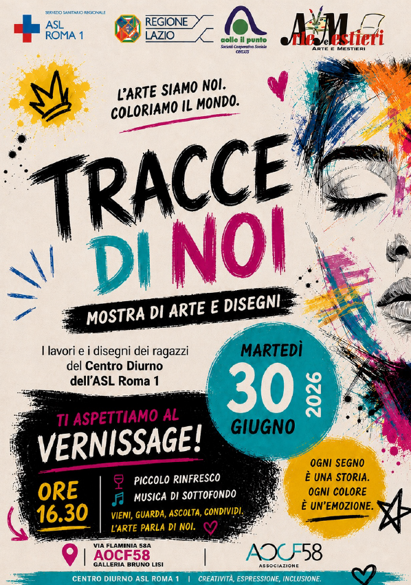 Martedì 30 Giugno 16.30, Mostra d'arte dei ragazzi del Centro diurno di Via Plinio