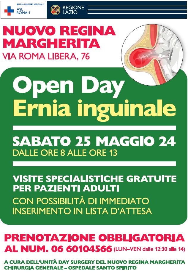 25 maggio Open day Ernia inguinale al Nuovo Regina Margherita