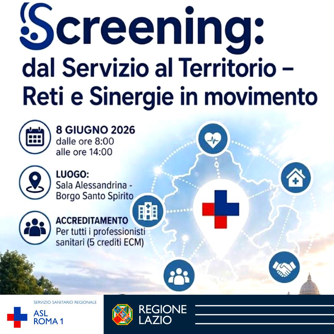 8 giugno Convegno ECM "Screening: dal Servizio al Territorio - Reti e Sinergie in movimento"