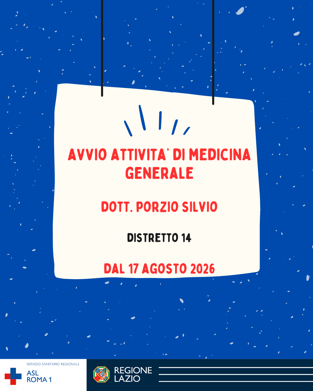 Avvio nuova attività di Medico di Medicina Generale - Dott. Porzio Silvio