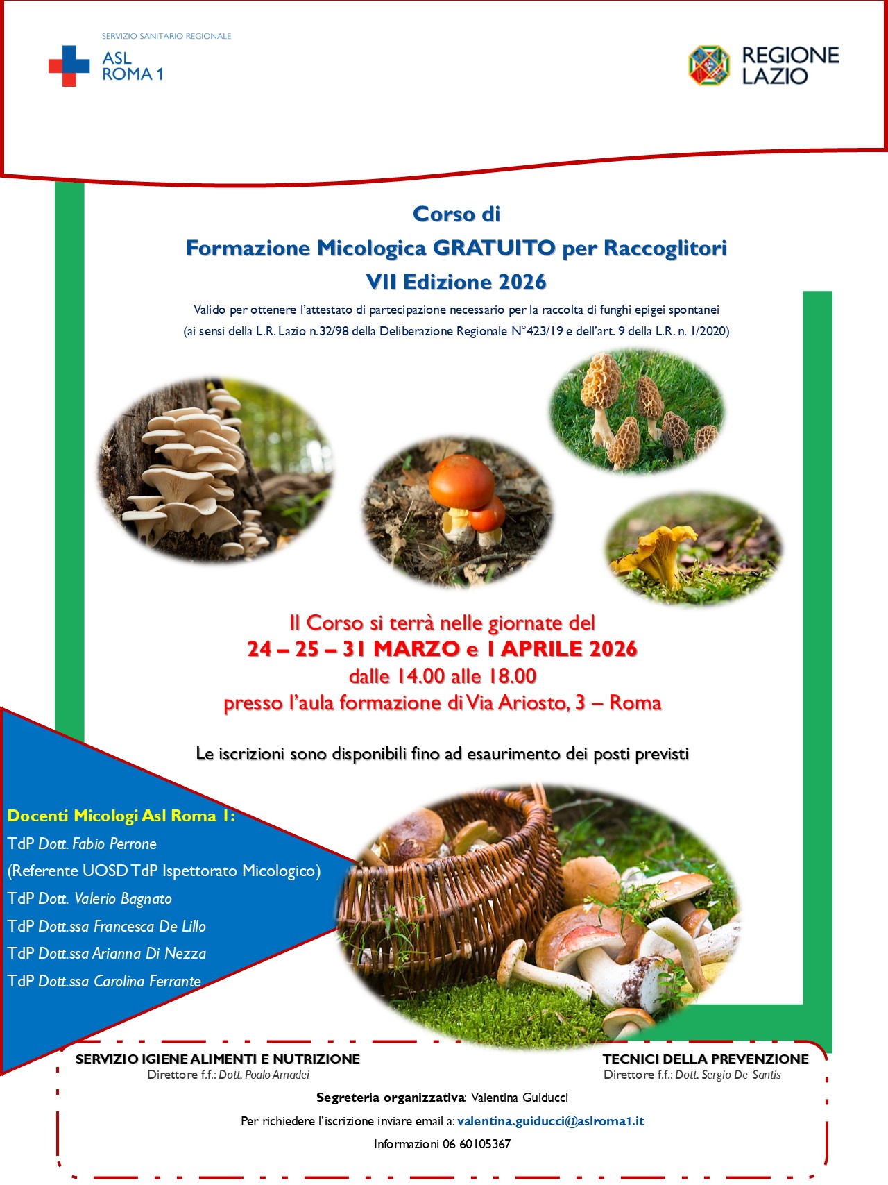 Corso di formazione Micologica per la raccolta di funghi spontanei: nuova edizione gratuita dal 24 marzo al 1° apri...