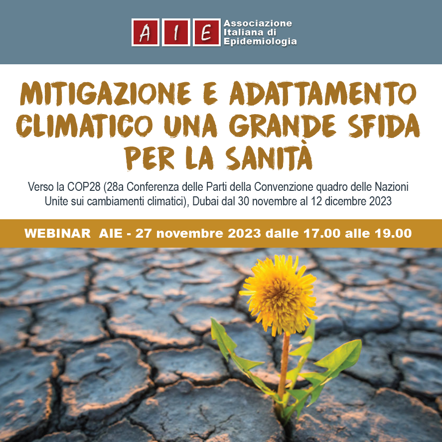 27 novembre Webinar “Mitigazione e adattamento climatico: una grande sfida per la sanità”