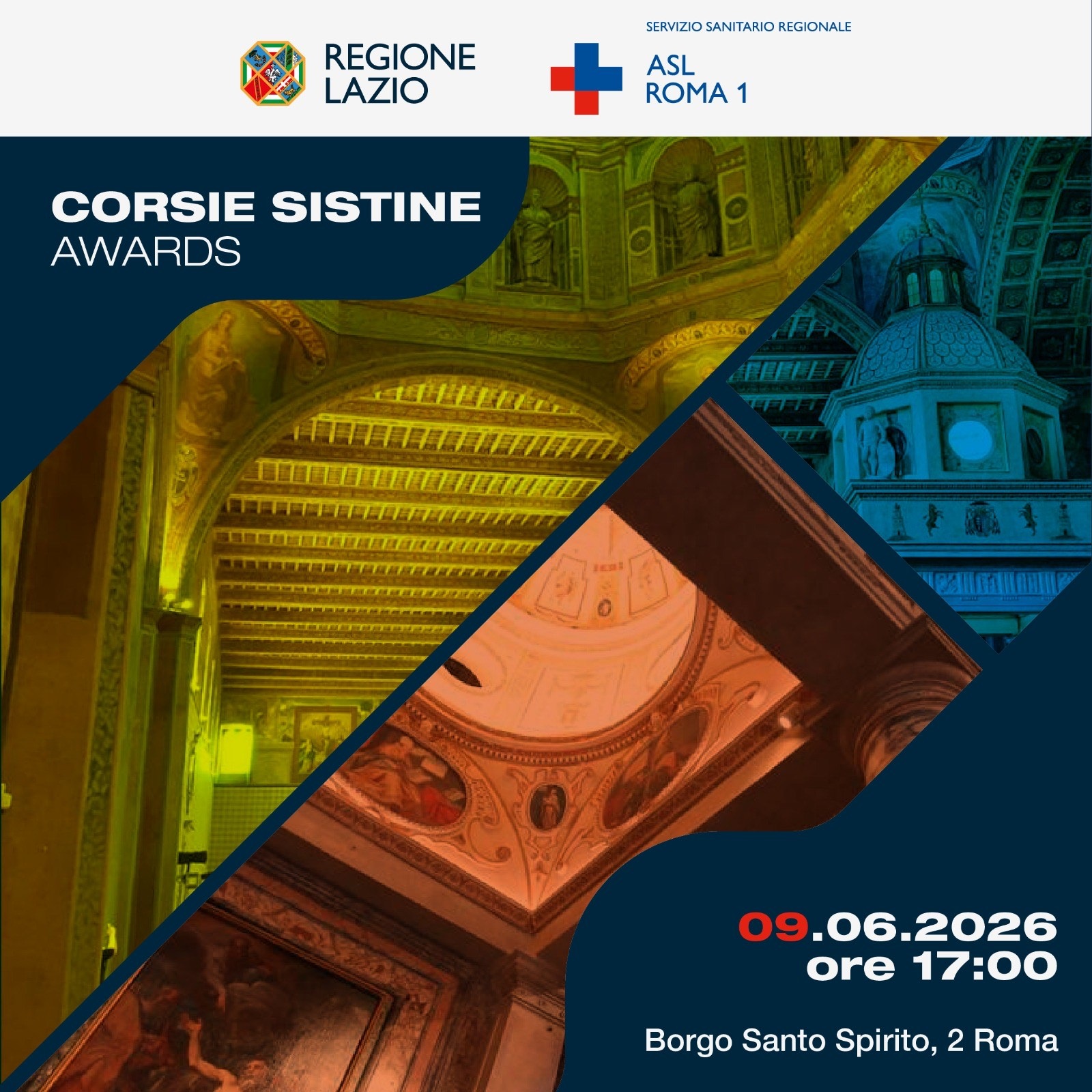 Corsie Sistine Awards, martedì 9 giugno la ASL Roma assegna i contributi ai progetti di implementazione delle attiv...