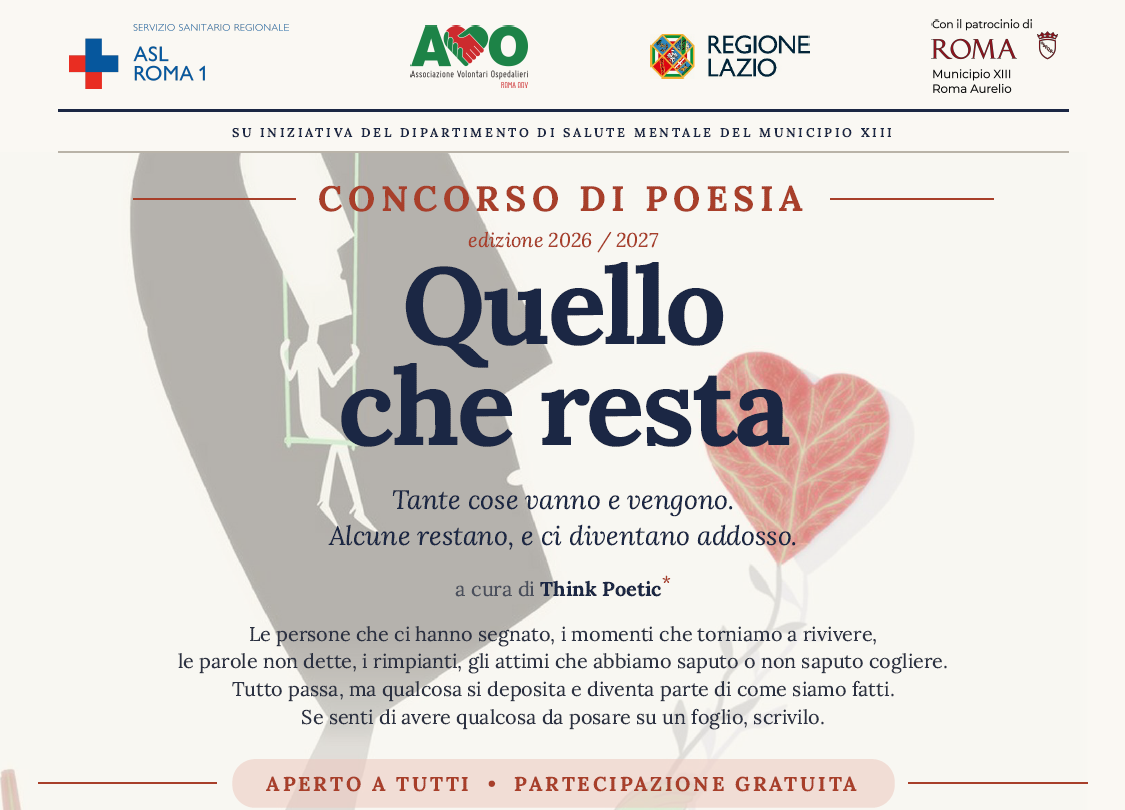 "Quello che resta", concorso di poesia a cura del DSM del Distretto 13 - Regolamento