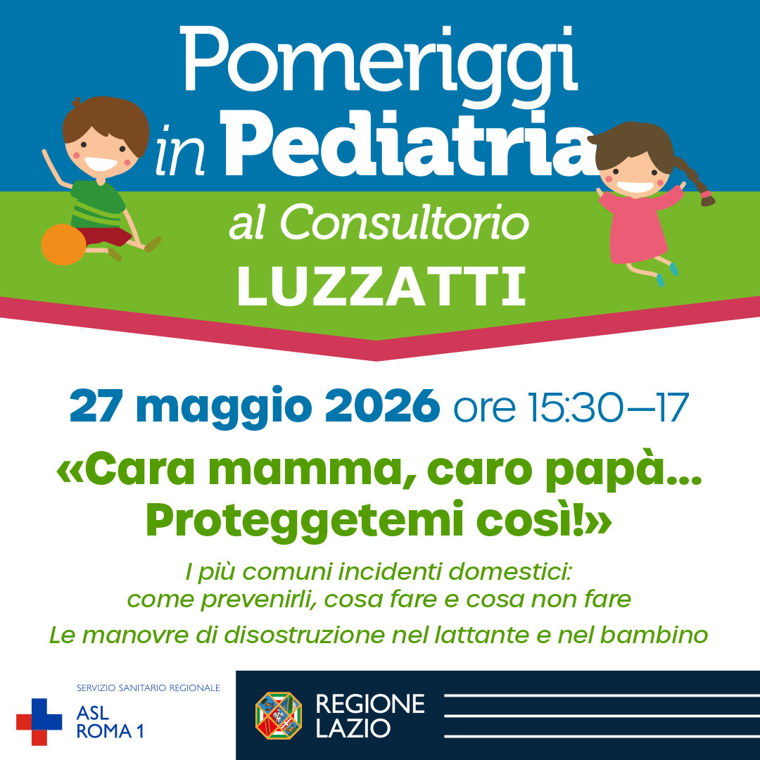 Il 27 maggio al Consultorio Luzzatti tornano i "Pomeriggi in Pediatria"