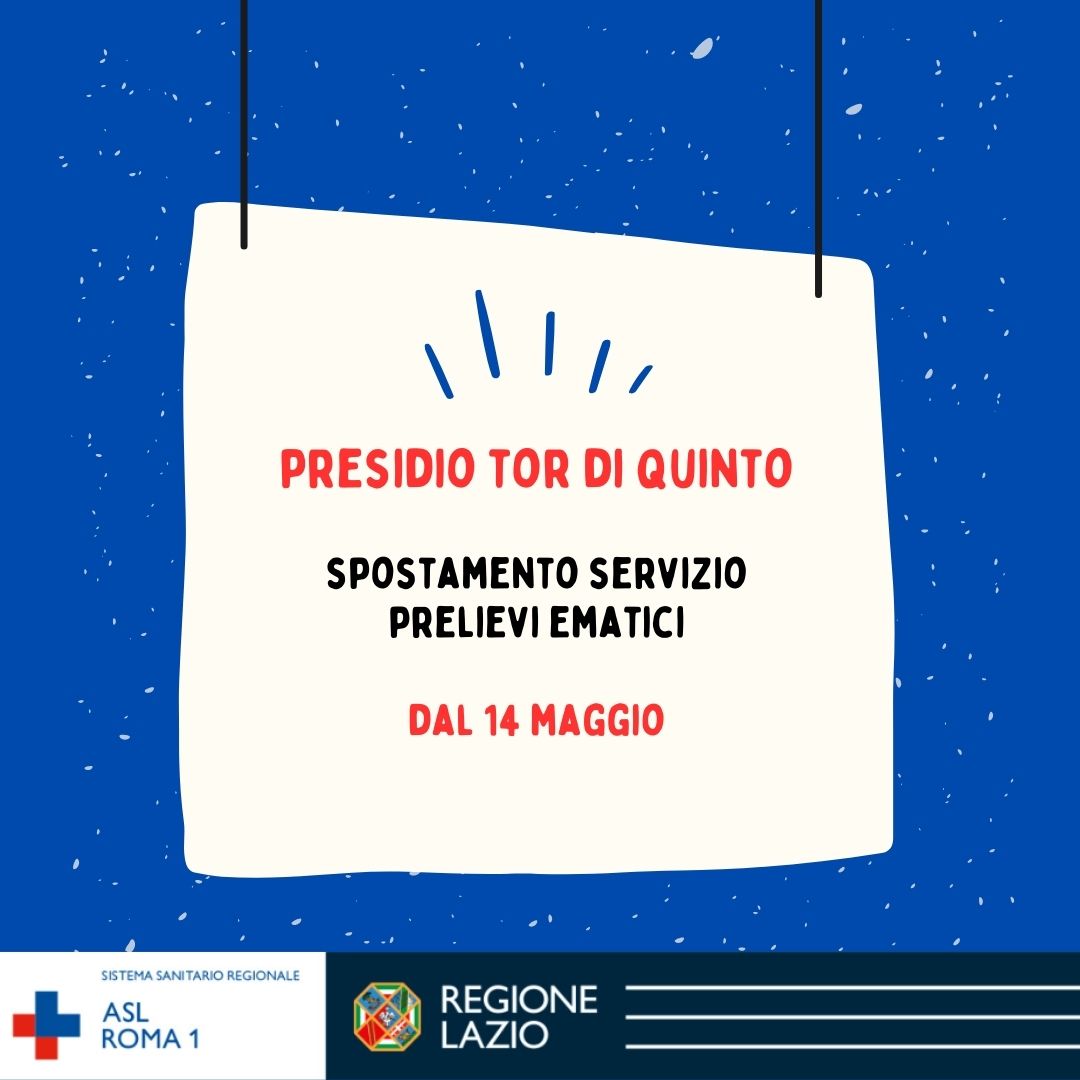 Presidio Tor di Quinto: spostamento servizio prelievi ematici